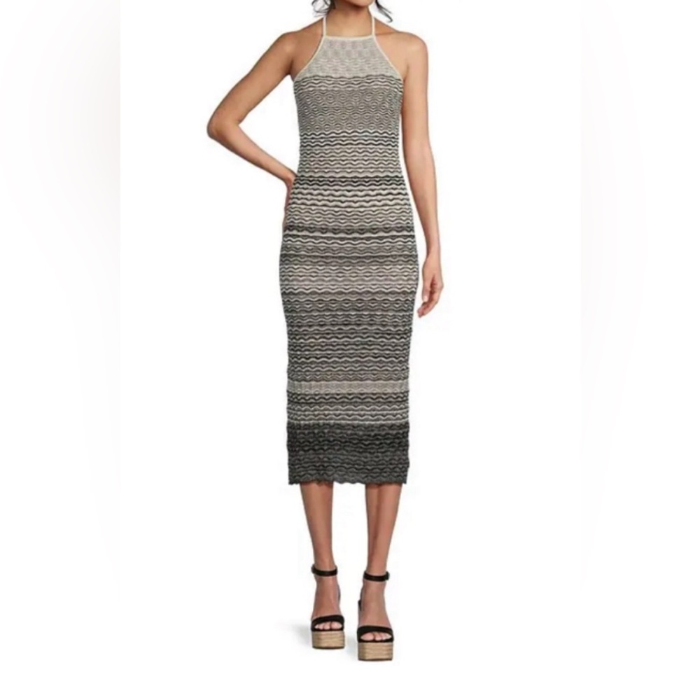 NWT GB Metallic Halter Midi Dress Sz S 13-15” PTP